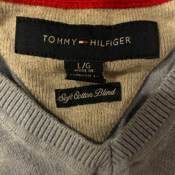 Tommy Hilfiger Men's Light blue V-Neck Sweater size large - Picture 2 of 3